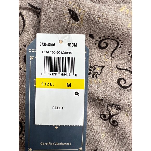 Democracy Drop Shoulder Sleeve Scoop Neck Printed Hi-Low Hem Knit Top Medium - Picture 11 of 15